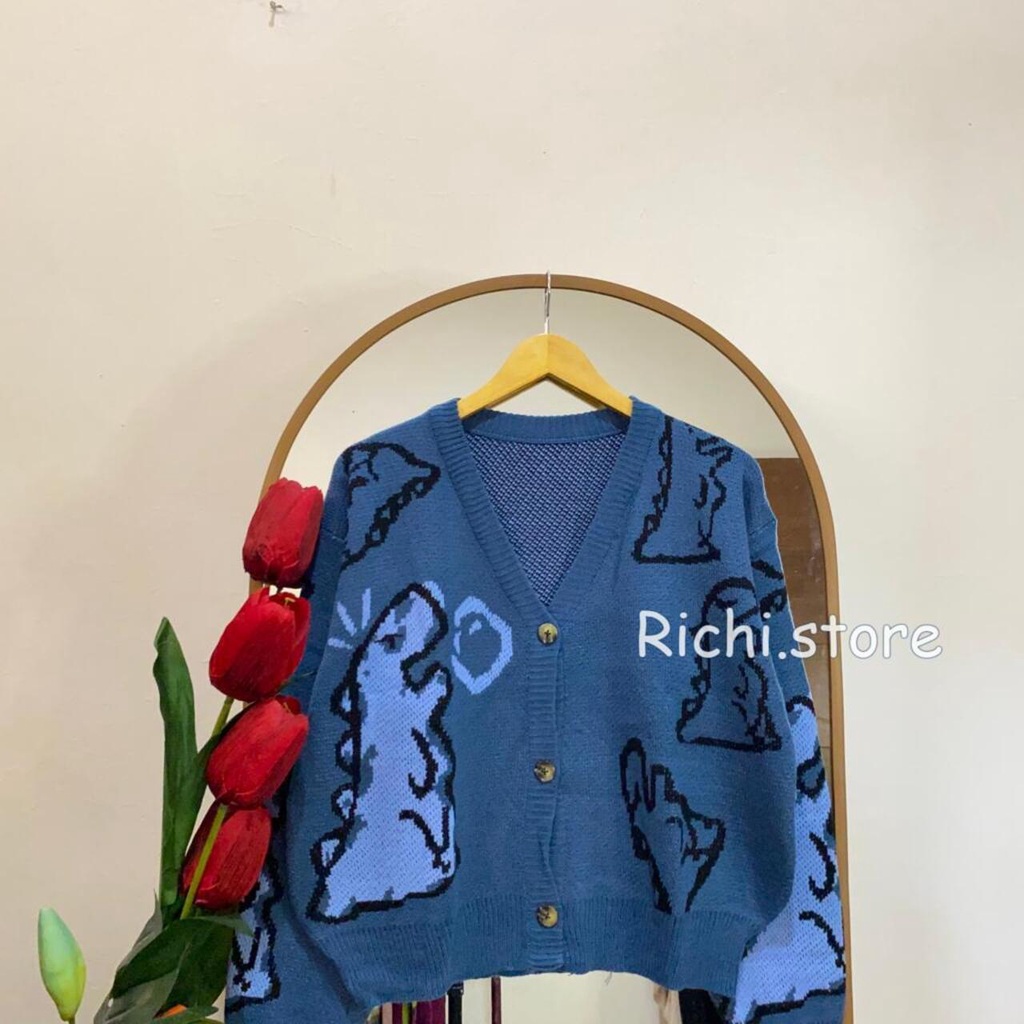 CARDIGAN DINO RAJUT UNISEX TERBARU