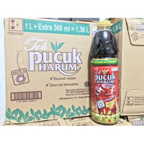 Teh Pucuk 1360ml liter 1 dus isi 6 botol