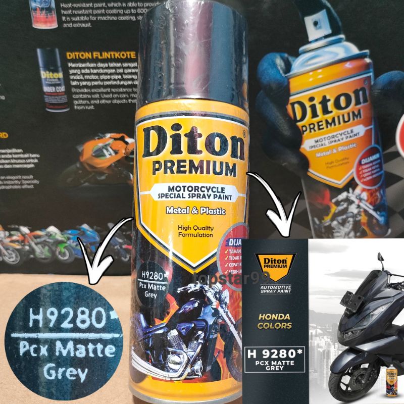 Pilok Pilox Cat Diton Premium PCX Matte Grey 9280 H9280 Abu Abu Doff PCX 400cc Abu Dop Cat Semprot Diton Premium Tahan Bensin Cepat Kering