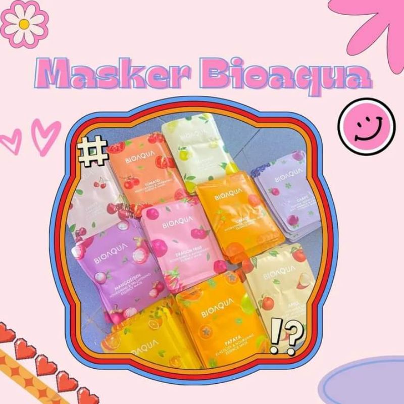 Masker Bioaqua Sheet Mask Bioaqua 12 Varian Sayur Dan Buah