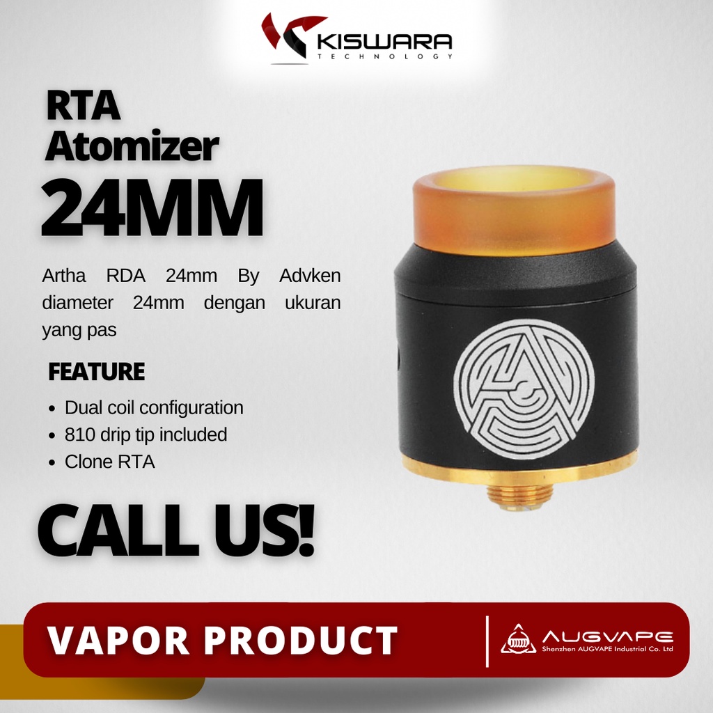 Artha RDA 24mm Atomizer - BLACK [Clone] KiswaraBandung