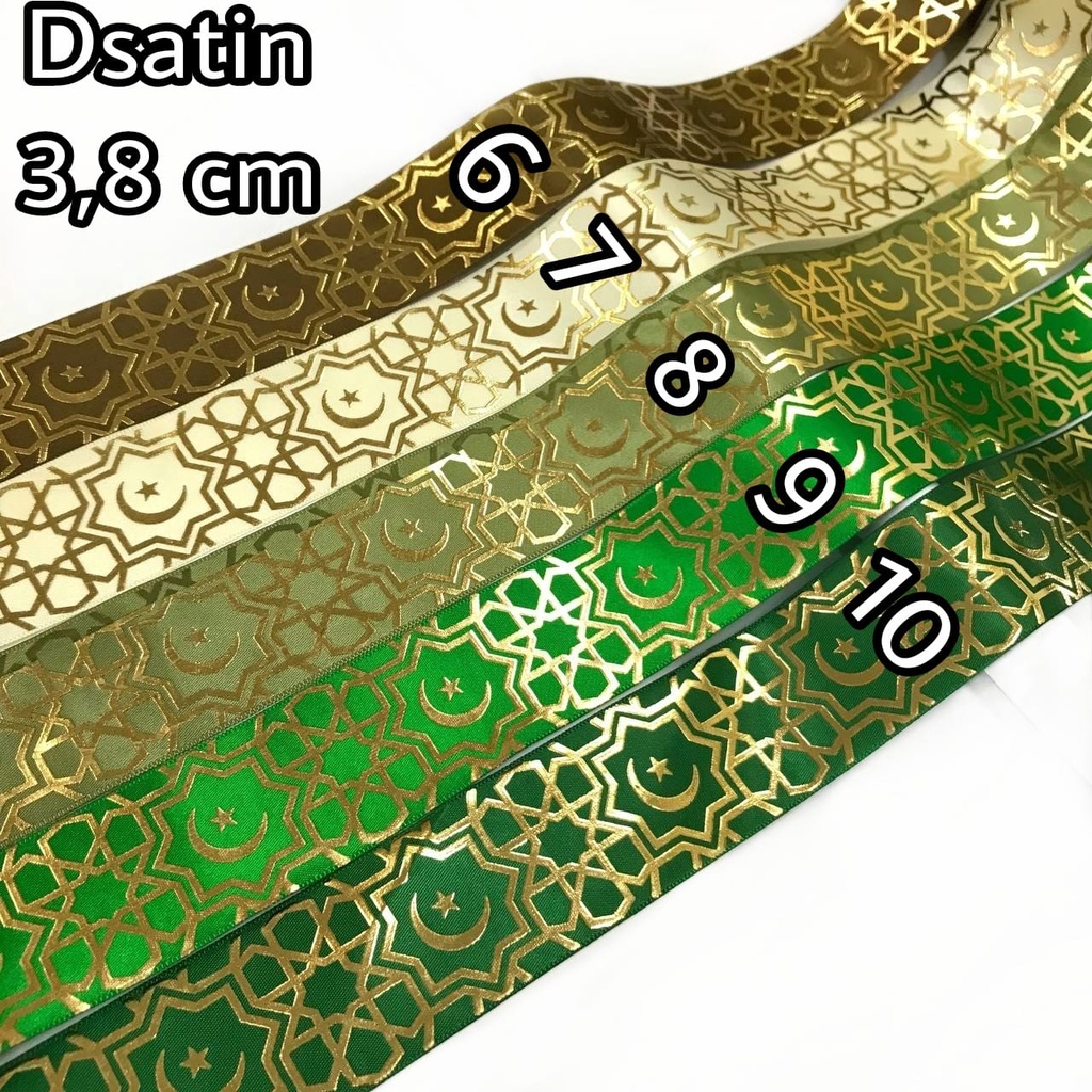 1 YARD - PITA IDUL FITRI SABLON EMAS TIMBUL PREMIUM | PITA GROSGRAIN DOUBLE SATIN LEBARAN