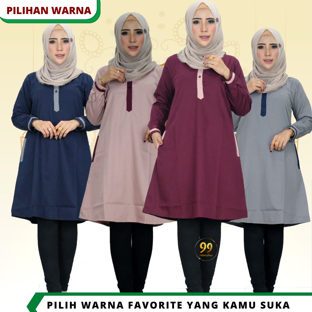 Baju atasan Tunik Wanita JUMBO Ld 120 130 Terbaru kekinian 2023 Bahan Katun Toyobo Premium C14