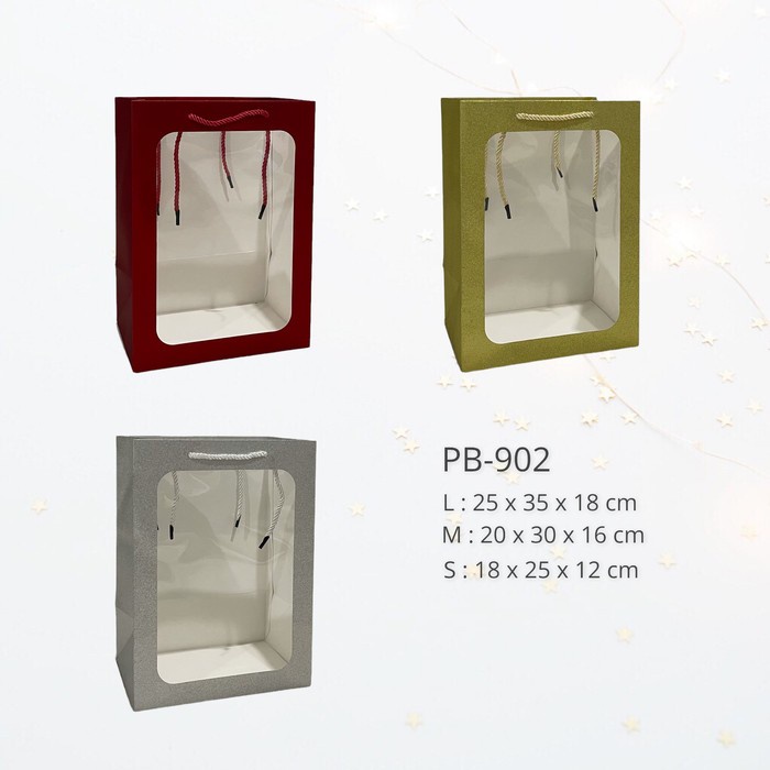 

Paper Bag Transparan Goodie Bag Jendela Mika Premium Gliter