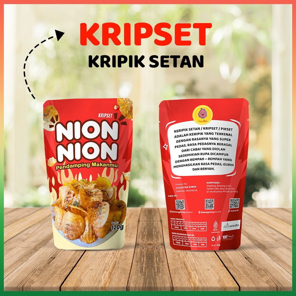 Keripik Setan Kripset Pedas Daun Jeruk Kripik Pedas Keripik Singkong Super Pedas - NION NION