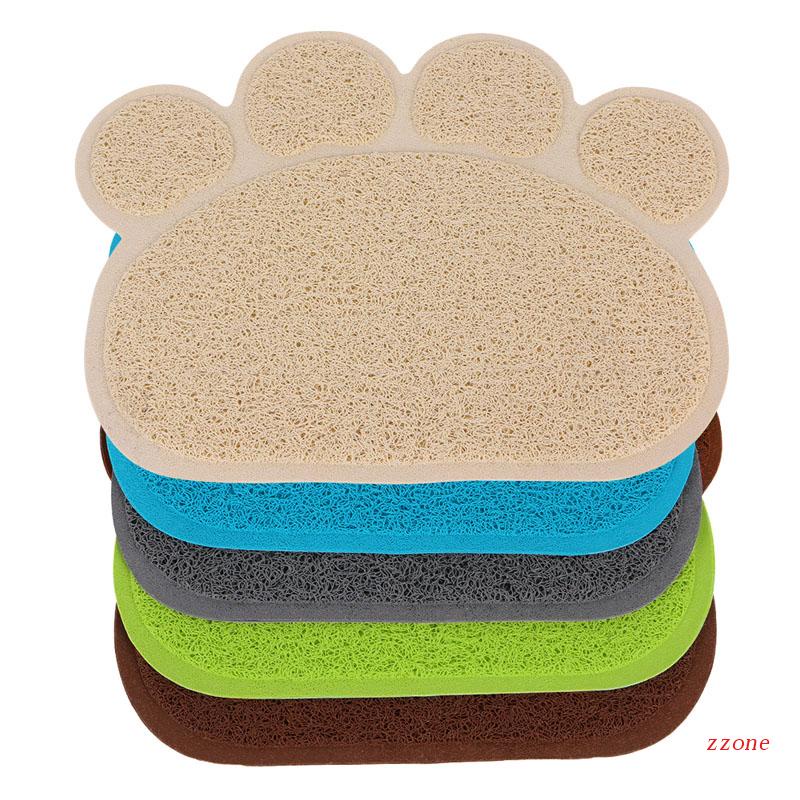 Zzz Tatakan PVC Bentuk Kaki Anjing Peliharaan Puppy Untuk Piring Mangkuk Makan Mat Wipe Cle