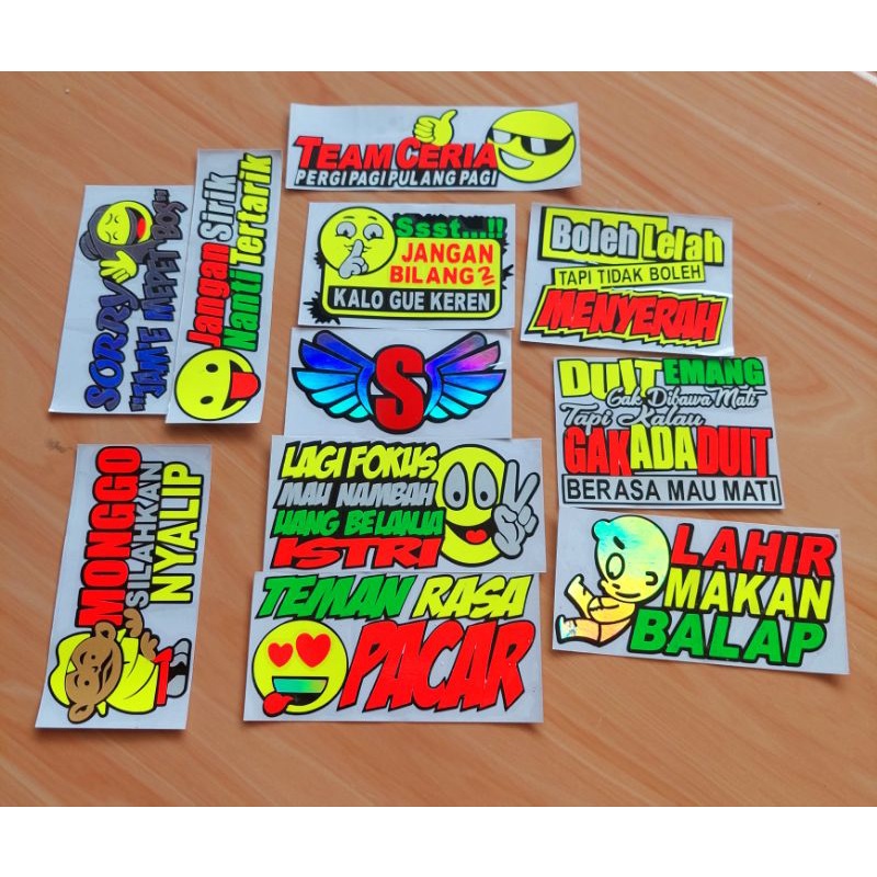 

STICKER STIKER KATA KATA STABILO CUTTING