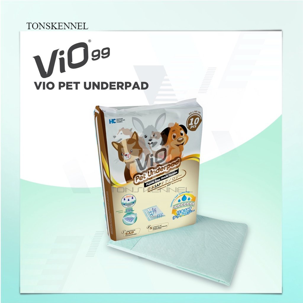 VIO PET UNDERPAD POPOK ALAS UNTUK HEWAN 60X90 CM ISI 10PCS SAP TECHNOLOGY