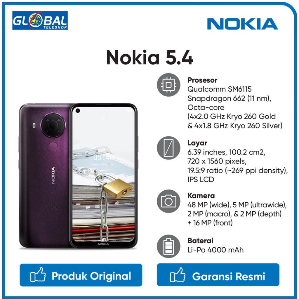 Nokia 5.4 Smartphone (6GB/64GB) Garansi Resmi