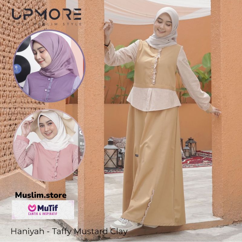 Muslim MUTIF Gamis UPMORE HANIYAH Dress Wanita Muslim Katun Remaja Dewasa S-3XL