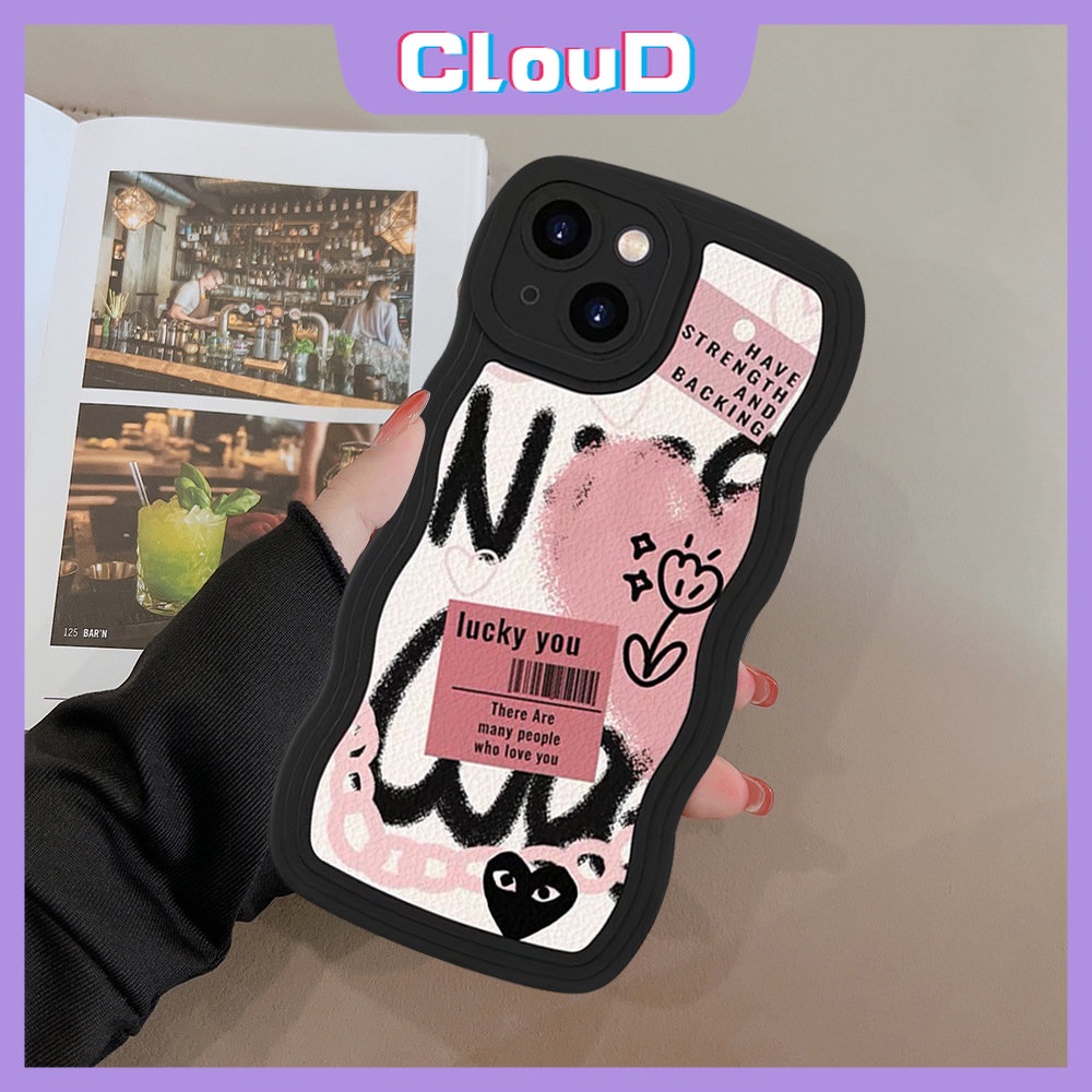 IPHONE Casing Ponsel Kompatibel Untuk Iphone7 6 Plus11 13 12 14 Pro Max XR X XS Max 6s 8 14 Plus SE 2020 Trendi Merek Comme des Garcons Graffiti Love Heart Lembut TPU Bergelombang Penutup Tepi