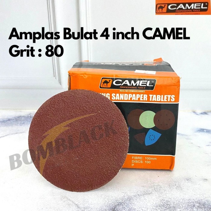 CAMEL Amplas Bulat 4 inch Grit 80 100 120 150 Kertas Hamplas Cokelat