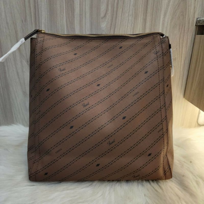 FOSSIL Parker Convertible Backpack Brown Multi fit to 15inch laptop