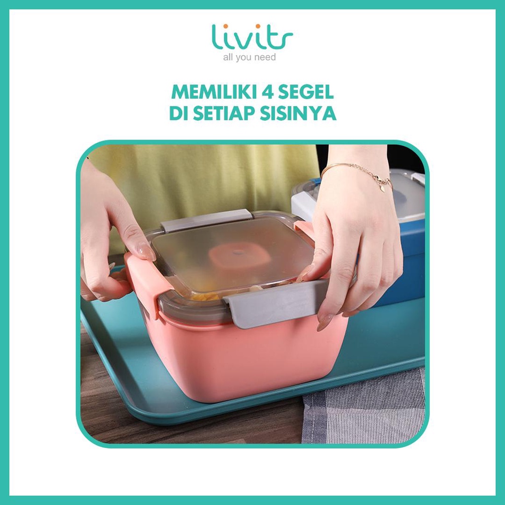 2IN1 KOTAK MAKAN SET !!! Kotak Makan Portabel Double-Layers I Lunch Box kotak Makan I BPA Free