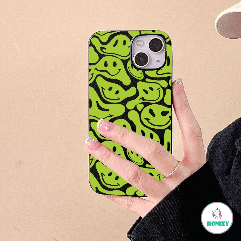 Casing Soft Case TPU Shockproof Motif Emoji Smiley Face Untuk IPhone 14 13 12 11 Pro Max