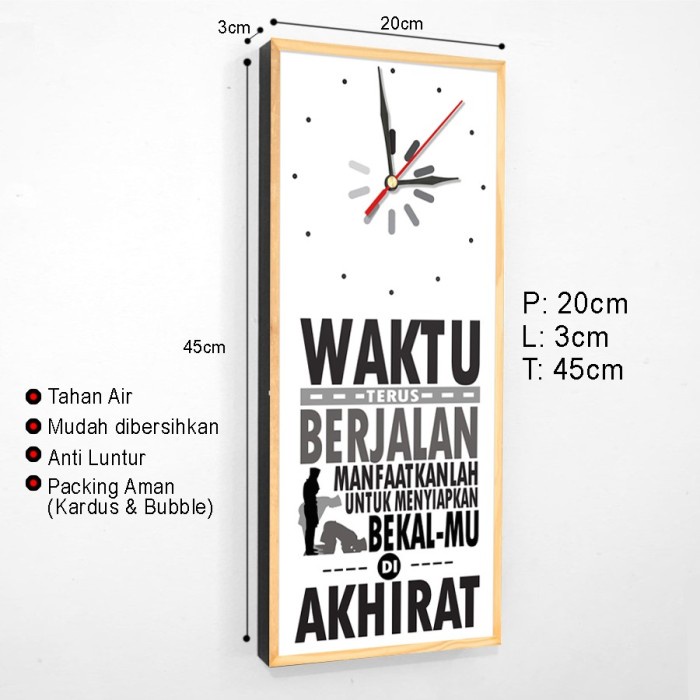 Jam Dinding Hiasan Quotes Islami Pajangan Besar Sholat Set Quote