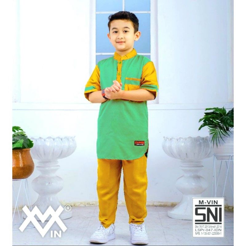 Baju Koko Pakistan-Setelan Baju Muslim Bordir Laki - Setelan Baju Koko Turki 1-9Thn M-Vin