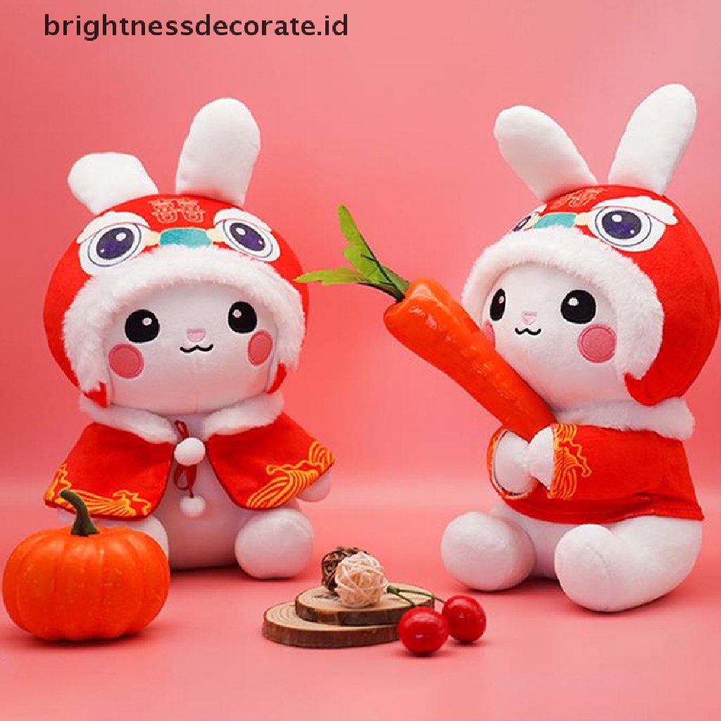 [Birth] 20cm 2023tahun Baru Gaya Cina Kelinci Mainan Mewah Lucky Bunny Boneka Boneka [ID]