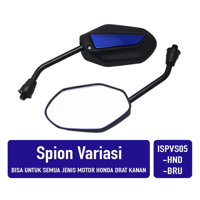 Jual Spion-Kaca Kiri-Kanan Set Variasi S05 Motor Honda Drat Kanan Baut 14 - Biru Murah