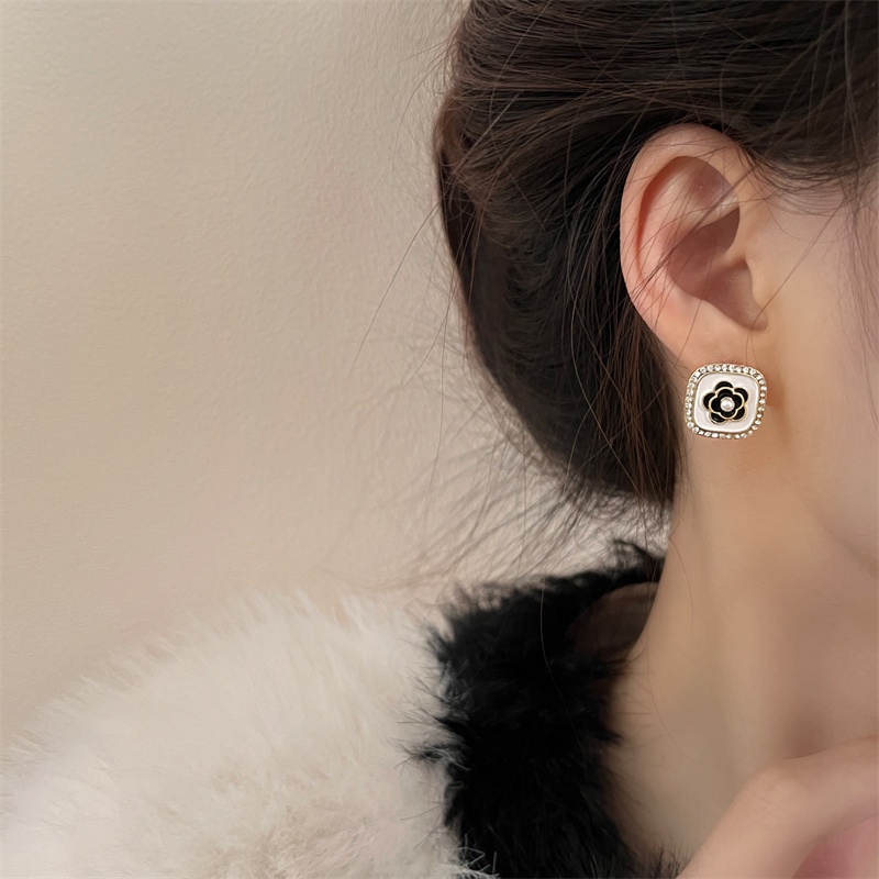 Baru S925 Perak Berlapis Mutiara Camellia Anting Priness Gadis Telinga Studs Fashion Aksesori