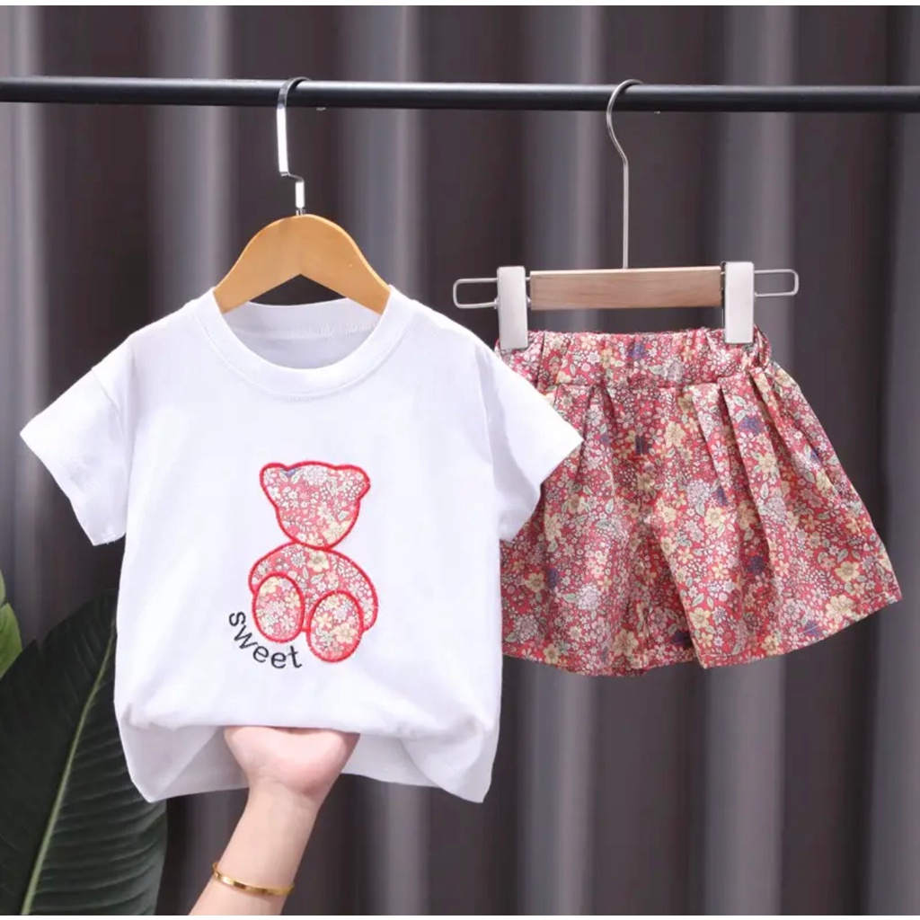 PROMO-SETELAN ANAK DRESS ANAK PEREMPUAN 1-5 TAHUN SETELAN BEAR SWEET HAPPYSALE24 SETELAN ANAK PEREMPUAN PAKAIAN ANAK PEREMPUAN TERBARU TERLARIS