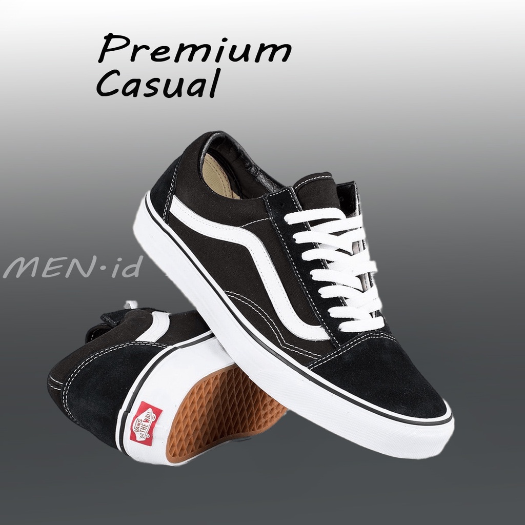 Sepatu Vans Oldskool Premium Hitam Putih Pria Wanita Sneakers Vans Black White Premium Quality Terbaru