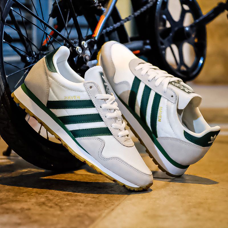 Adidas Haven White Green Original OEM Sneakers Pria