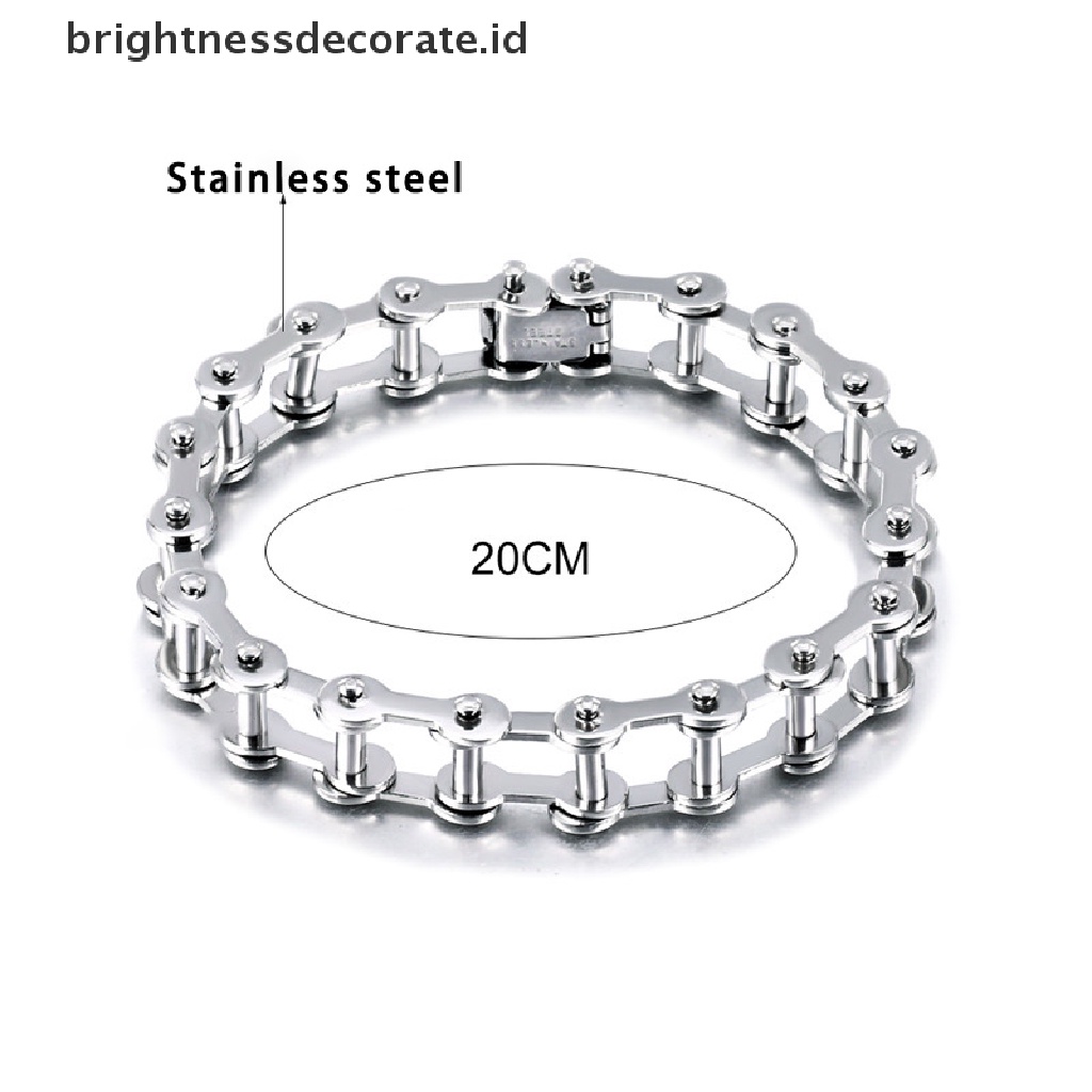 [Birth] Fashion Pria Stainless Steel Motor Sepeda Rantai Gelang Bangle Perhiasan Hadiah [ID]