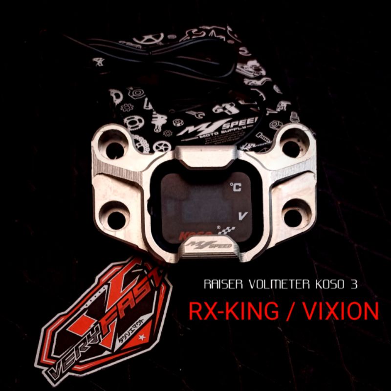 RAISER DUDUKAN  COVER VOLTMETER STANG RX KING / VIXION KOSO 3