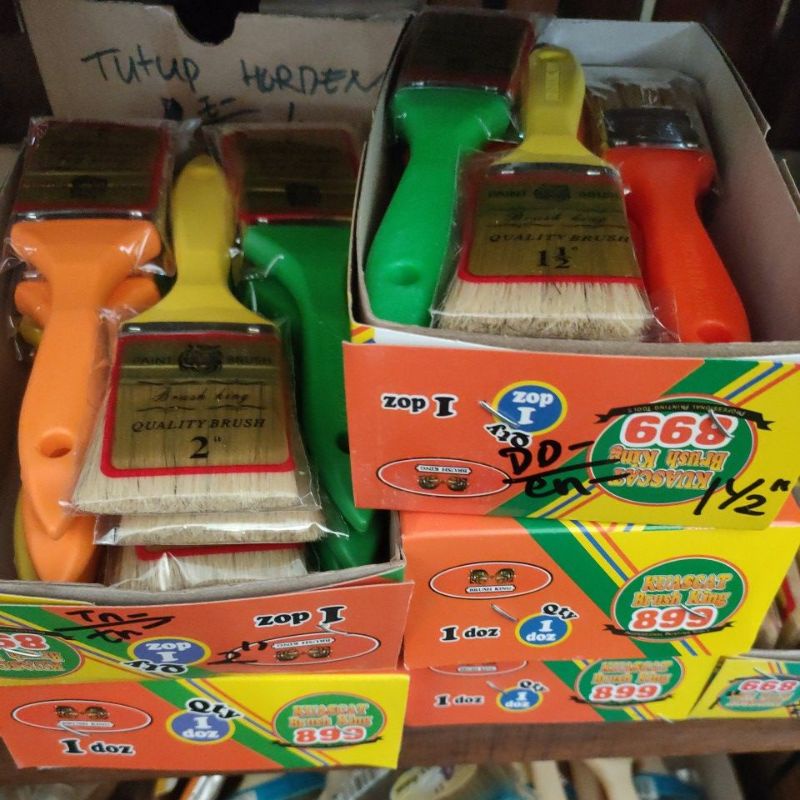 kuas tangan brush king 899 / kuas aston / kuas wilmer / kuas cat murah gagang fiber / paint brush