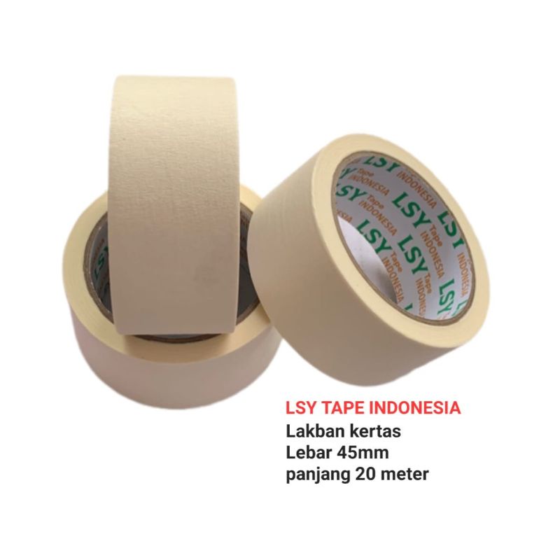 

masking tape / lakban kertas LSY TAPE 45mm x 20meter full ( CHO )