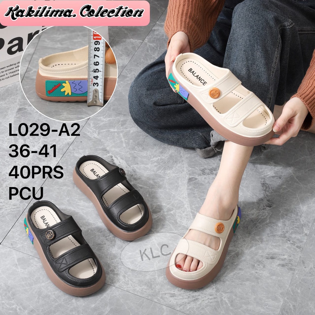 Sandal clog wedges wanita sendal slop karet jelly perempuan
