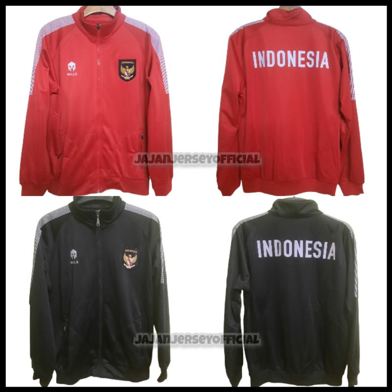 Jaket timnas indonesia merah & hitam AFF 2022 2023 grade ori