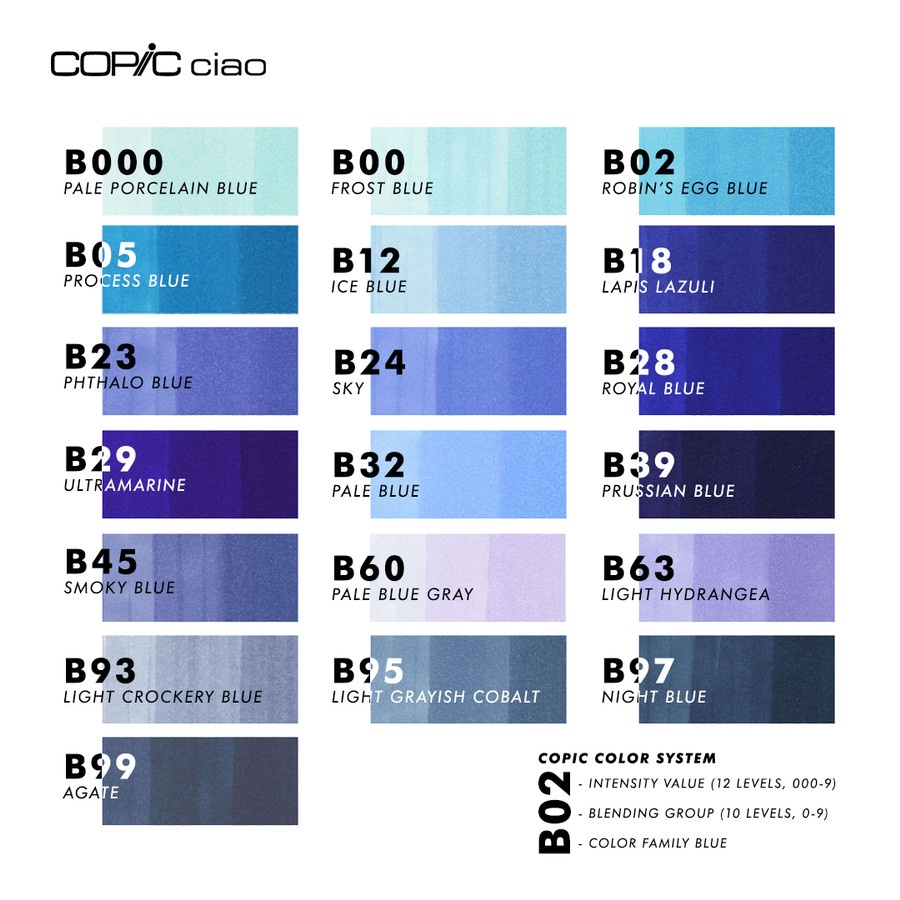 Copic Ciao Marker B (Blue) Series CCM/B - Satuan