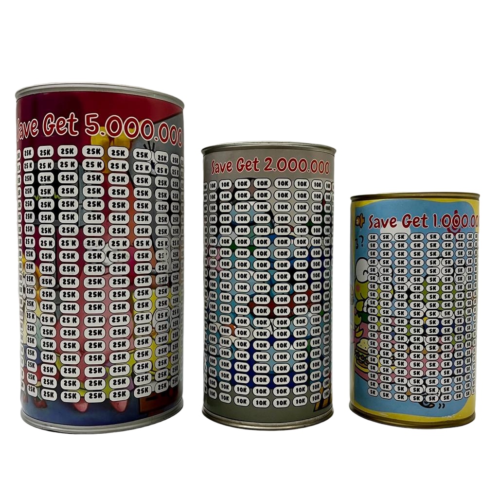 Celengan Target Small Viral Tiktok Tabungan Coin Penyimpanan Uang Anak Kaleng Kecil Souvenir Kado An