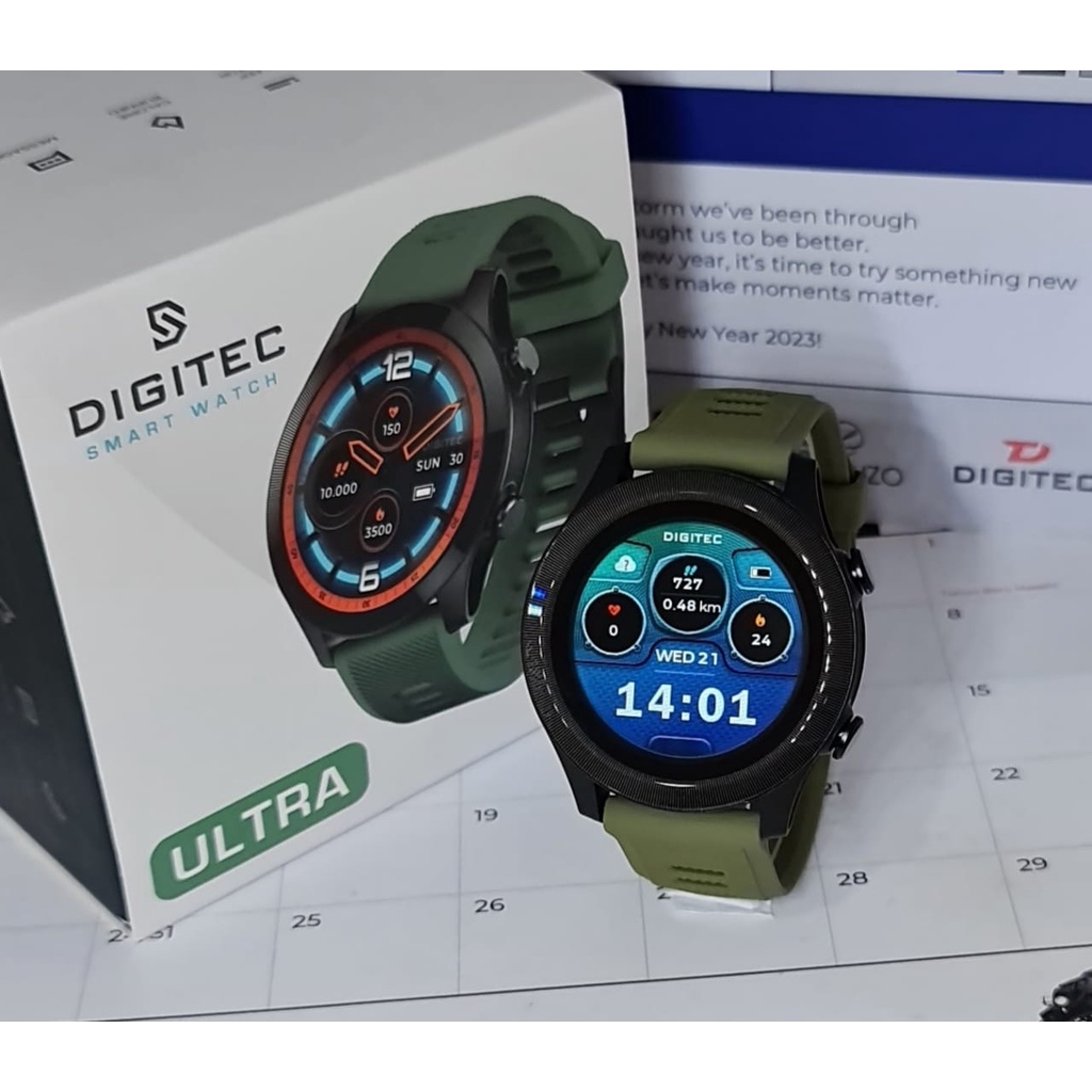 Jam Tangan Smartwatch DIGITEC ULTRA ORIGINAL LED Bulat Digital Import Murah Mewah BONUS BATERAI CADANGAN!
