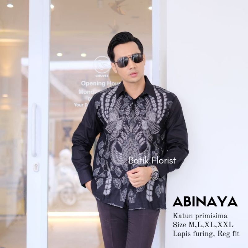 Abinaya Batik Lengan Panjang Hitam Ori Florist