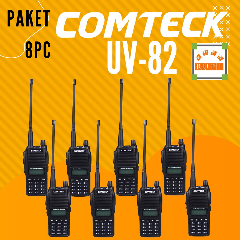 8pc HT Comteck UV-82 Dual Band VHF - UHF Radio FM