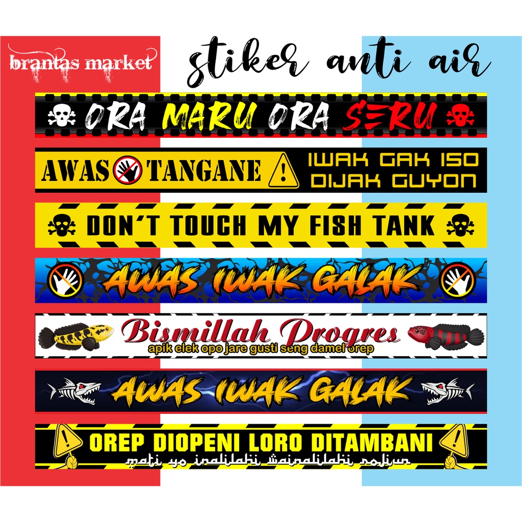 stiker aquarium stiker ikan galak