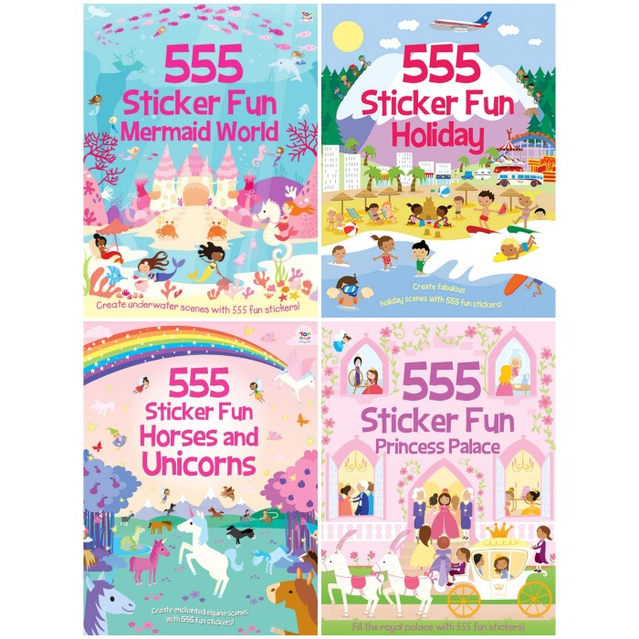 Booki 555 Sticker Fun Unicorn Or Princess Buku Stiker Anak Sticker Book