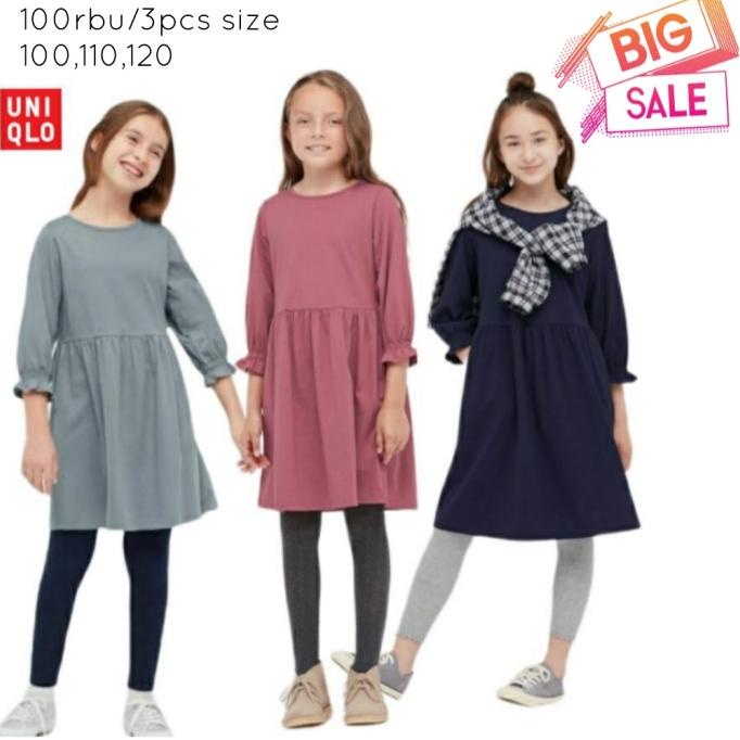 cuci gudangDress uniqlo original anak perempuan beli 3pcs harga 100rbu