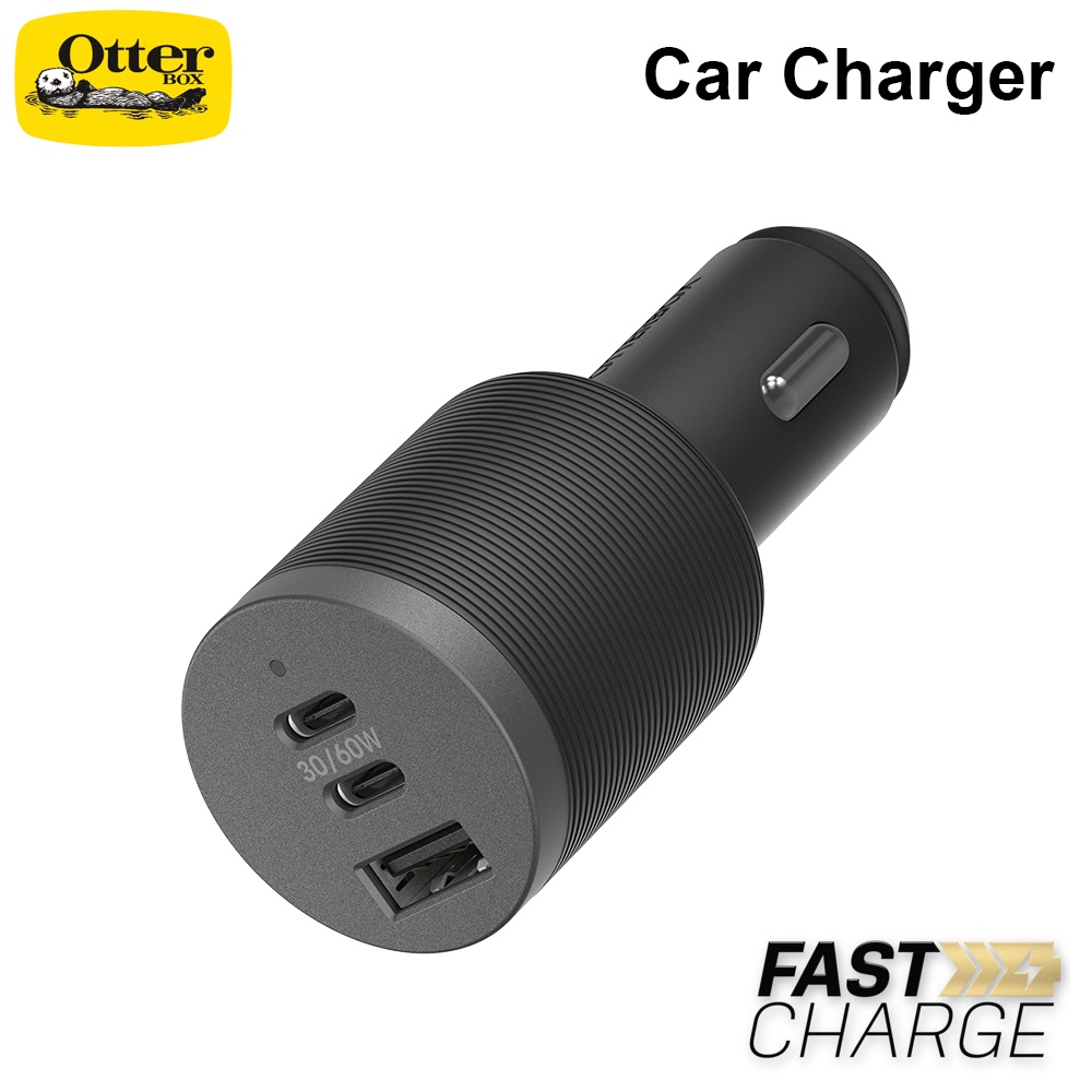 OtterBox Car Charger 72W 3 Port USB C 30W x 2 USB A 12W Fast Charging