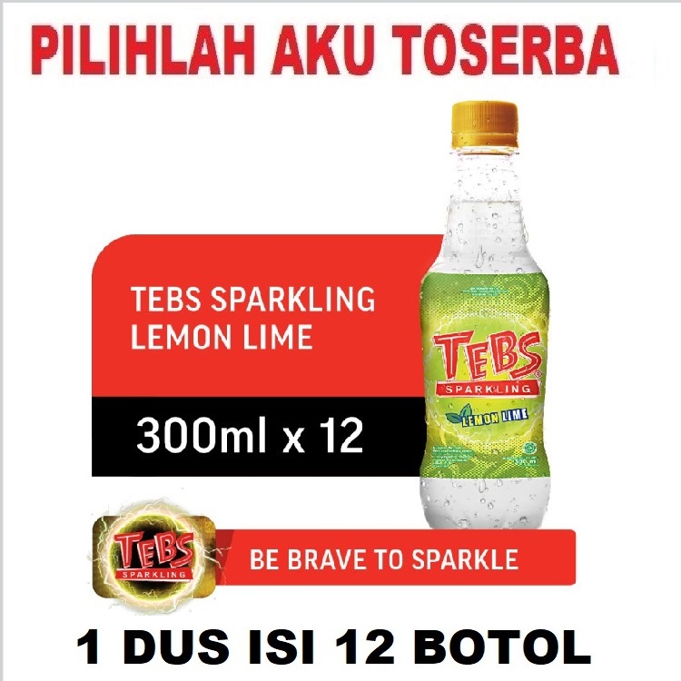 TEBS PET Sparkling LEMON LIME 300 ml - ( HARGA 1 DUS ISI 12 botol )