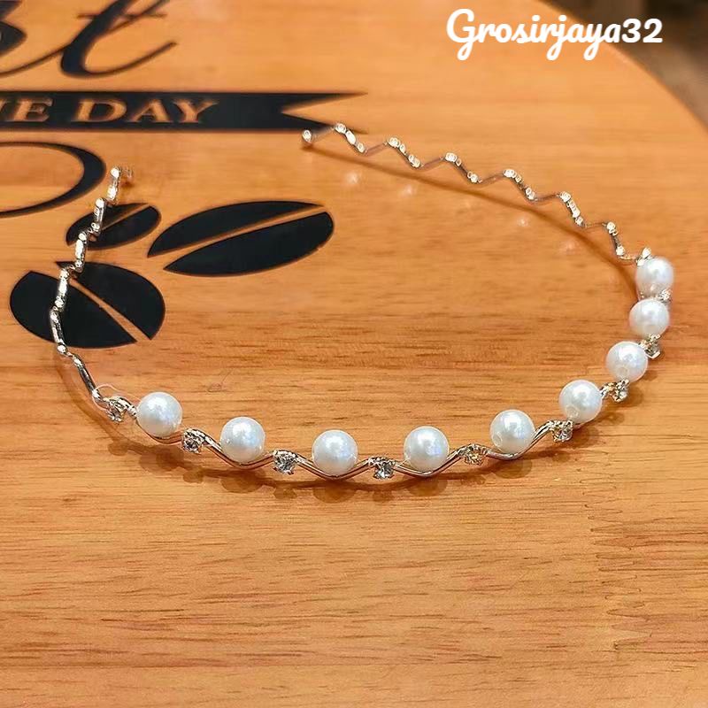 (GROSIRJAYA32) BANDO CLARA MUTIARA HEADBAND BANDO KOREA BANDO LOGAM GOLD SILVER PREMIUM BANDO MUTIARA ELEGAN GAYA KOREA IMPORT