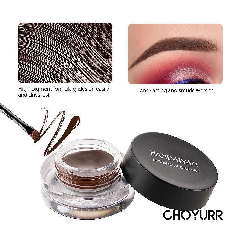 【COD】Eyebrow Cream + Eyebrow Pensil Double Head Brush Eyebrow Gel Alis Warna Waterproof Non-Smudge Alis Kosmetik Mata-CH