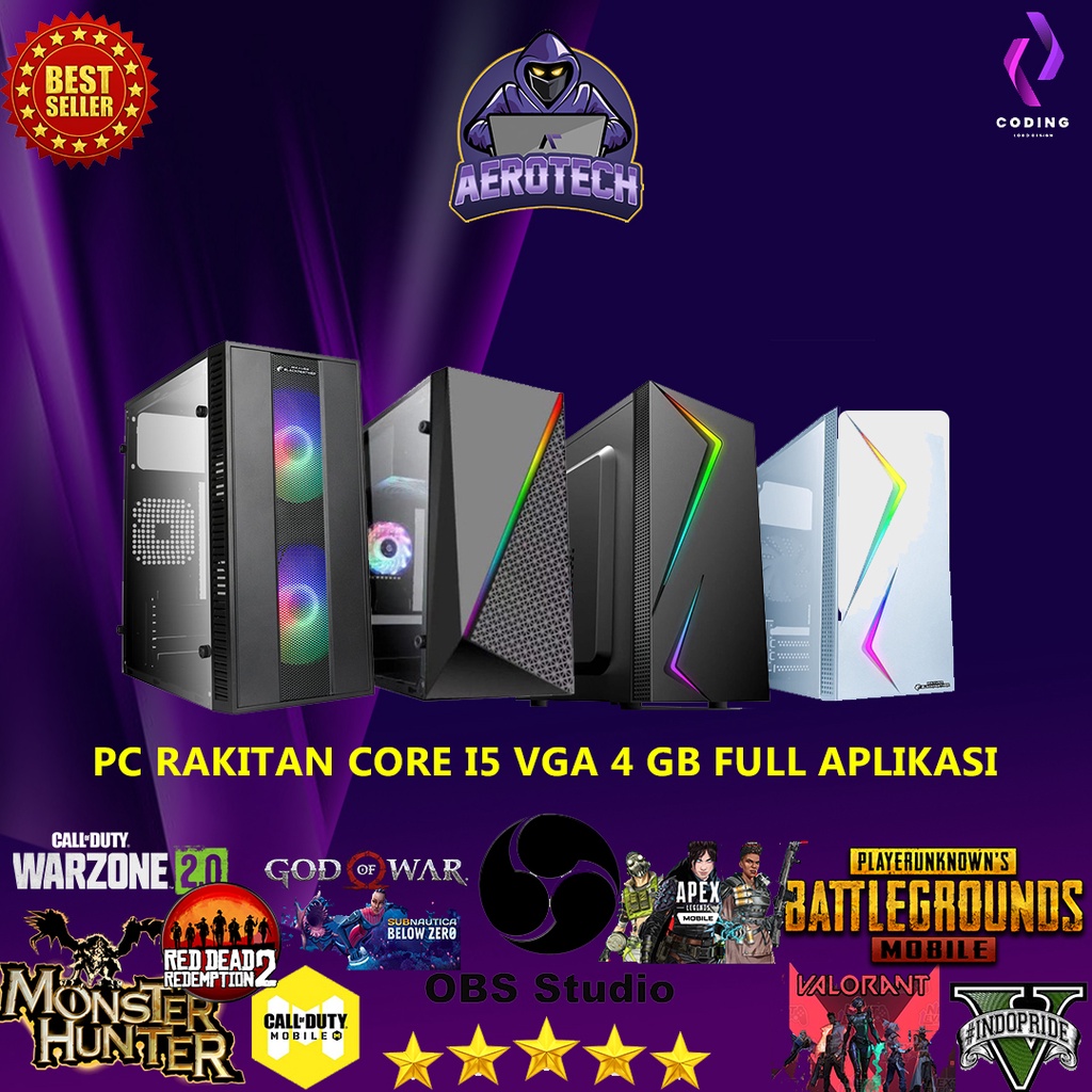 PC RAKITAN GAMING CORE I5 | VGA 4 GB | RAM 16 GB | SSD 256 GB | HDD 1 TB SIAP DESAIN EDITING TERMURAH