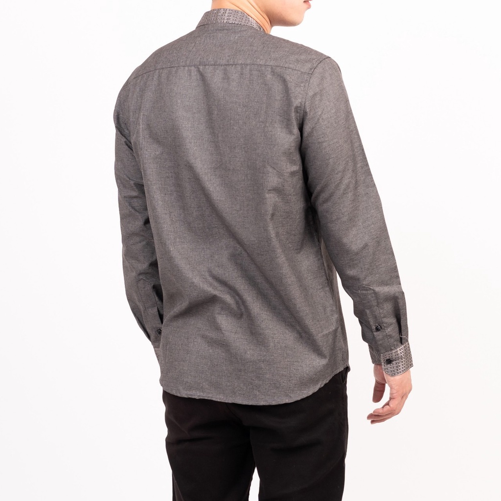 Timofey Baju Koko Muslim Kemeja Pria Lengan Panjang Slim Fit Premium Hem Lebaran Silver