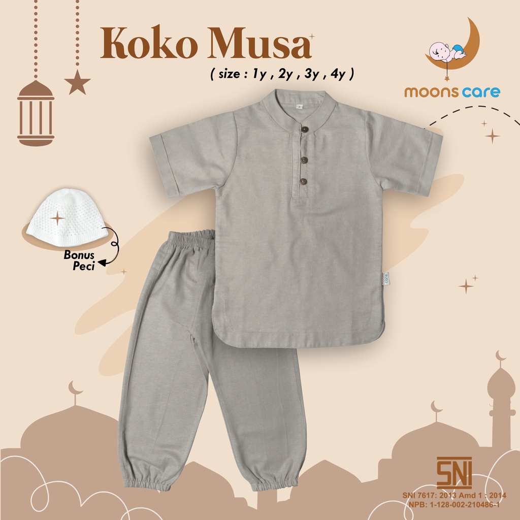 (BONUS PECI) KOKO MUSA BAHAN LINEN PREMIUM - KOKO BAHAN AMAN UNTUK KULIT SENSITIF BAYI - KOKO MUSA SUDAH FREE PECI - BONUS PECI - STELAN KOKO - PERLENGKAPANBAYIBANDUNG