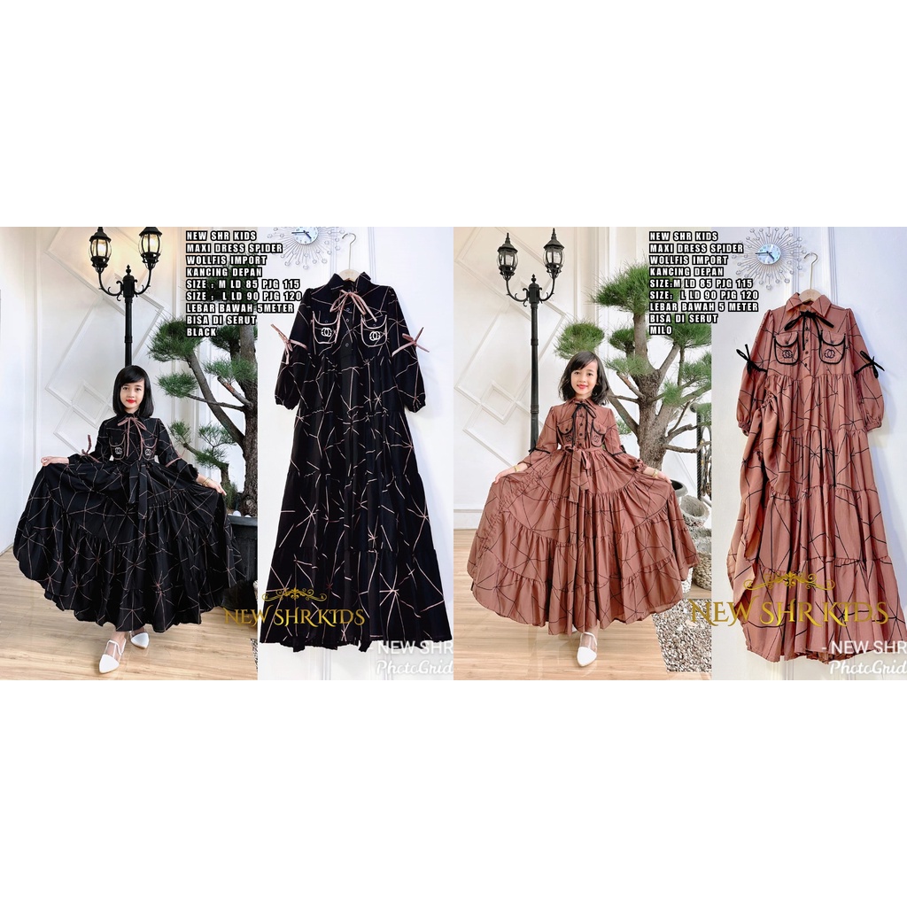 "NEW"  MAXI DRESS SPIDER KIDS SHR ORI 100%