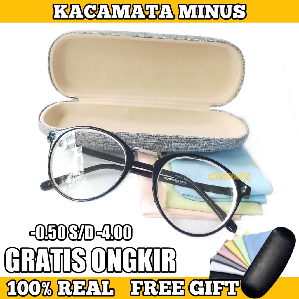 TOP KACAMATA LENSA MINUS PRIA DAN WANITA MILENIAL FREE BOX DAN LAP KOREAN STYLE